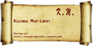 Kuzma Mariann névjegykártya